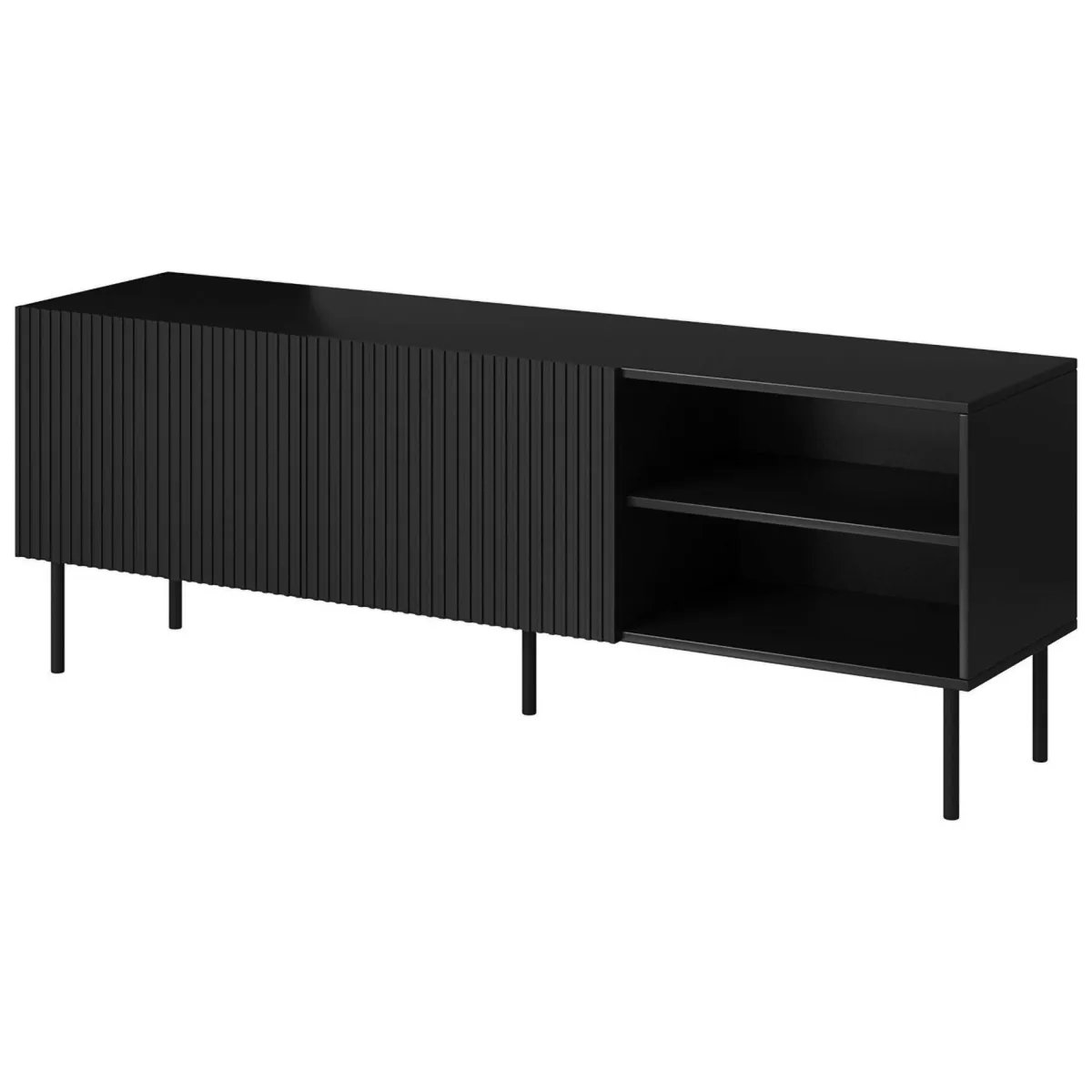 Mobili Porta Tv > Dmora Mobile TV 150x42x52h cm 3 ante - Molini Nero