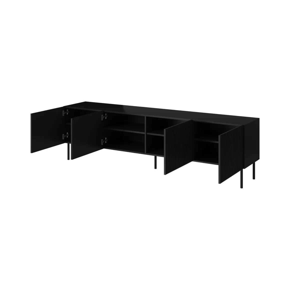 Mobile TV nero 200x42x52h cm 4 ante - Priocca