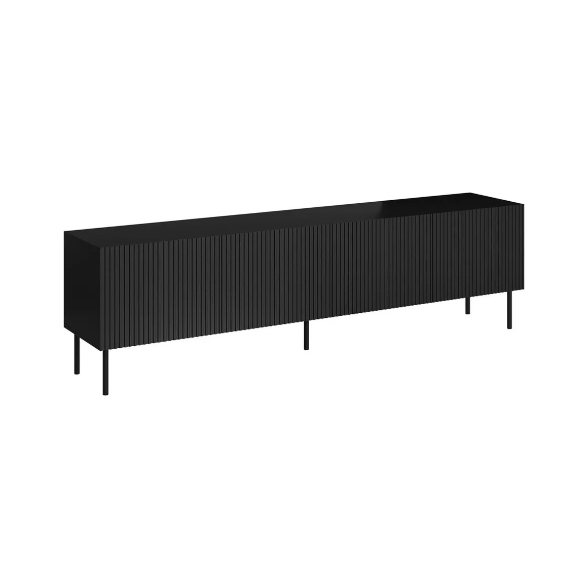 Mobile TV nero 200x42x52h cm 4 ante - Priocca