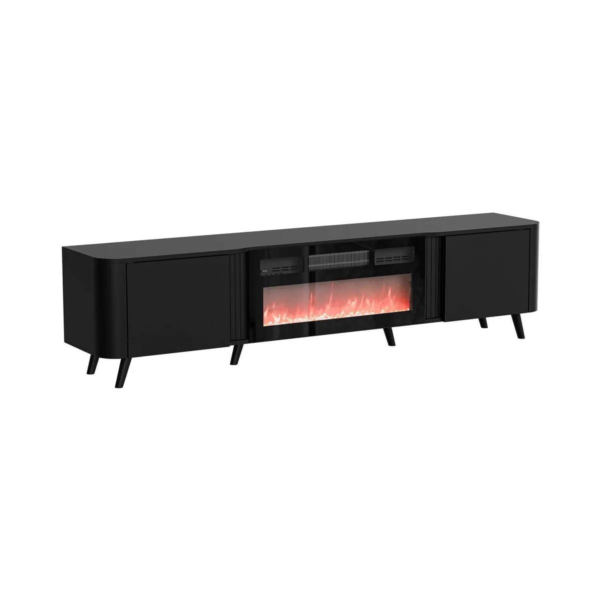 Mobili Porta Tv > Dmora Mobile TV 190x40x58h cm 2 ante - Vicino Nero