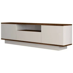 Mobile TV noce e bianco 160x30x45h cm 3 ante - Fortunata