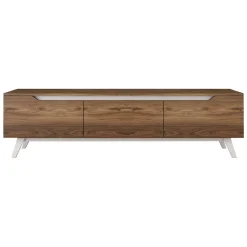 Mobile TV noce e bianco 180x35x48h cm 3 ante - Apatite