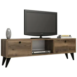 Mobile TV noce e nero 138x29x42h cm 2 ante - Bloem