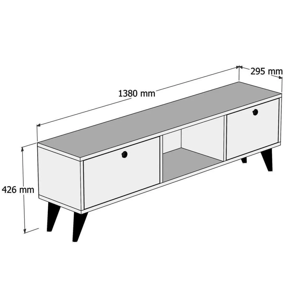 Mobile TV noce e nero 138x29x42h cm 2 ante - Bloem