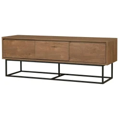 Mobili Porta Tv|Salotto > Dmora Mobile TV noce e nero 140x40x50h cm 2 ante e 3 cassetti - Iginia Nero, Marrone Noce