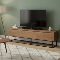 Mobile TV noce e nero 180x40x50h cm in legno - Iginia