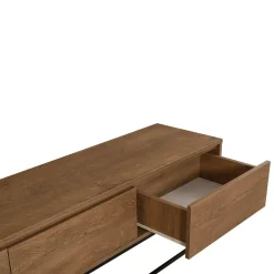 Mobile TV noce e nero 180x40x50h cm in legno - Iginia