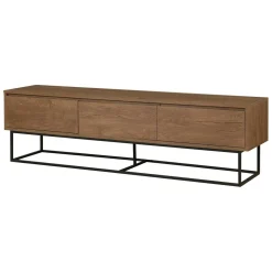 Mobile TV noce e nero 180x40x50h cm in legno - Iginia