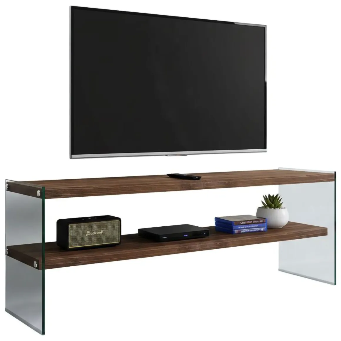 Mobile TV noce scuro 120x35x45h cm in legno - Italia