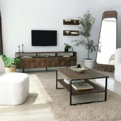 Mobile TV noce 170x30x40h cm 3 ante in legno - Barbania