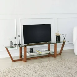 Mobile TV noce 158x35x35h cm in legno - Arienzo