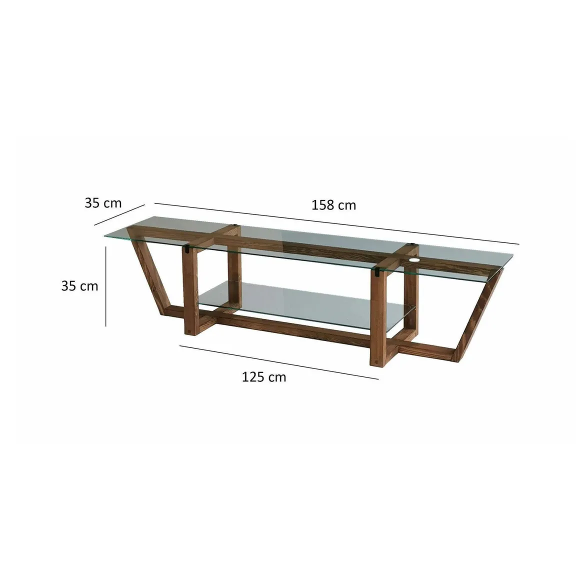 Mobile TV noce 158x35x35h cm in legno - Arienzo