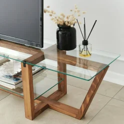 Mobile TV noce 158x35x35h cm in legno - Arienzo