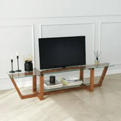 Mobile TV noce 158x35x35h cm in legno - Arienzo