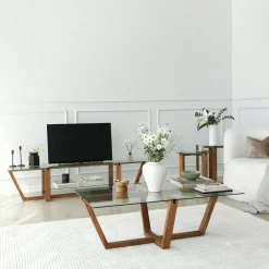 Mobile TV noce 158x35x35h cm in legno - Arienzo