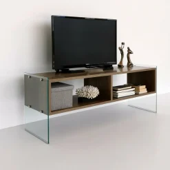 Mobili Porta Tv|Salotto > Dmora Mobile TV noce 120x35x45h cm in legno - Winifred Marrone Noce