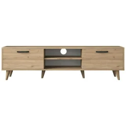 Mobili Porta Tv|Salotto > Dmora Mobile TV noce 180x35x48h cm modulabile - Messalina Marrone Noce