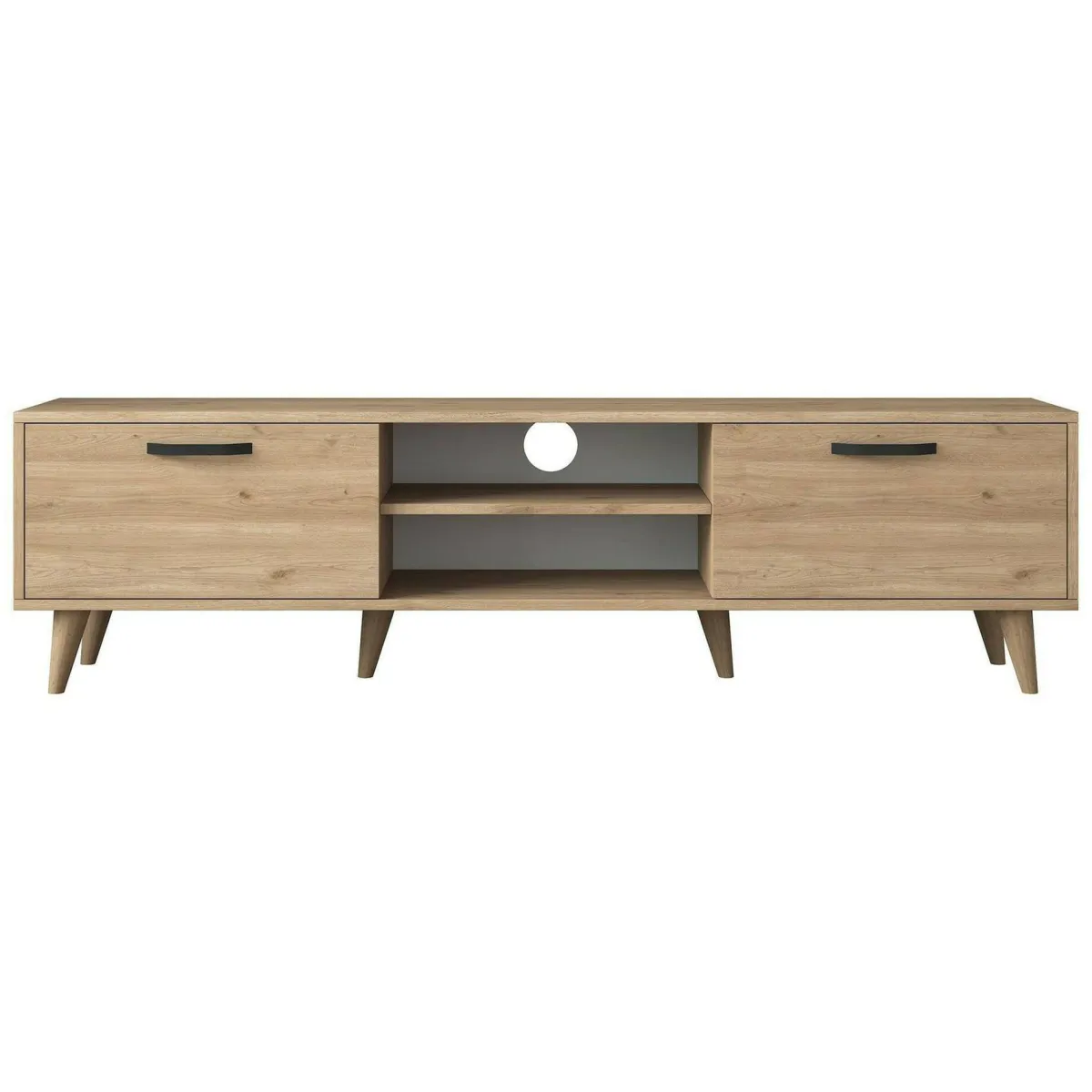 Mobili Porta Tv|Salotto > Dmora Mobile TV noce 180x35x48h cm modulabile - Messalina Marrone Noce