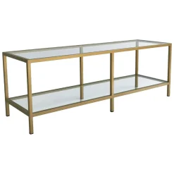 Mobili Porta Tv|Salotto > Dmora Mobile TV 130x40x45h cm in metallo - Donata Oro