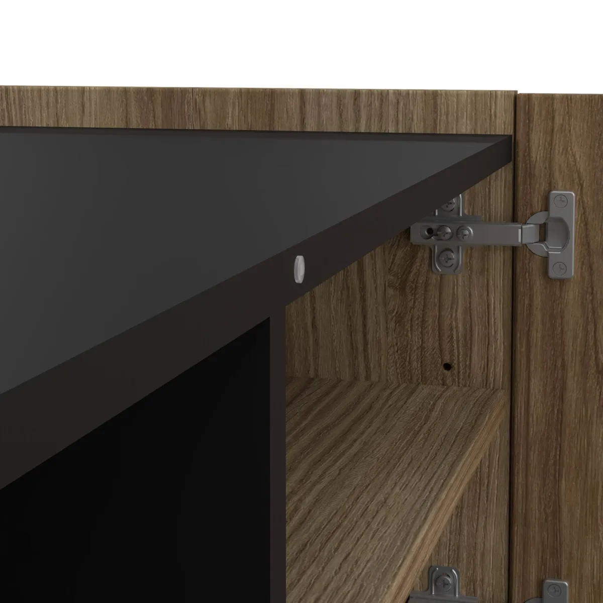 Mobili Porta Tv > Dmora Mobile TV quercia e nero 147x41x54h cm 2 ante e 1 cassetto - Duchi Nero, Marrone Quercia