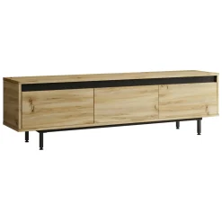 Mobile TV quercia e nero 160x35x45h cm 3 ante - Titli