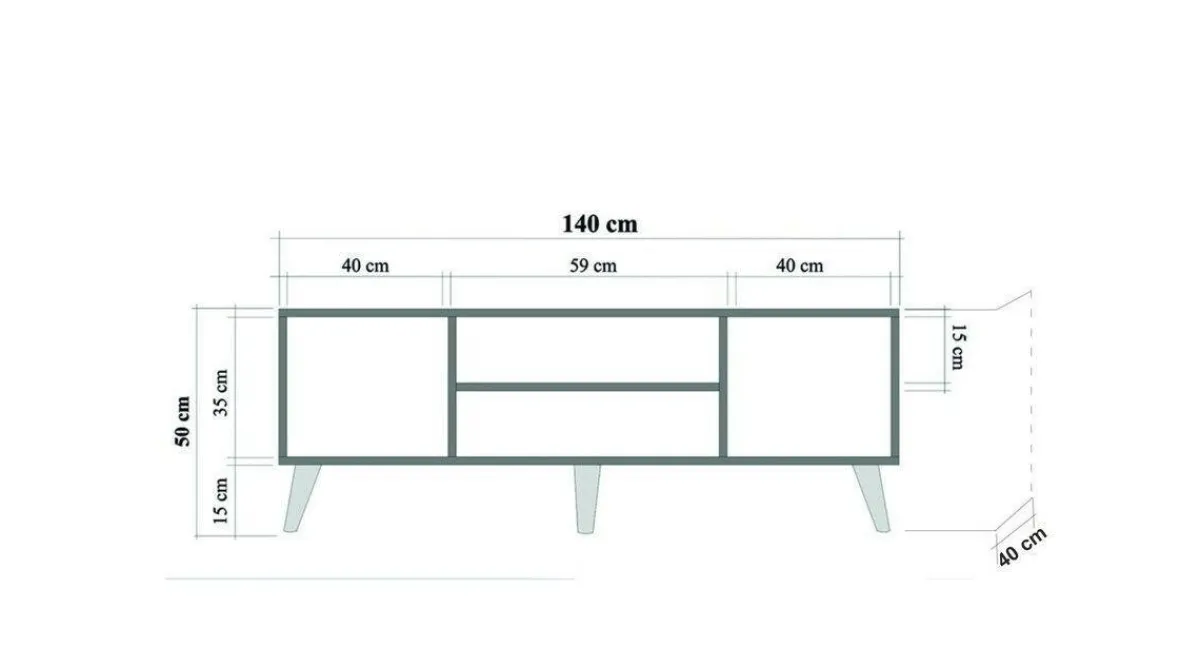 Mobili Porta Tv > Dmora Mobile TV quercia 140x40x50h cm 2 ante - Argegno Marrone Quercia