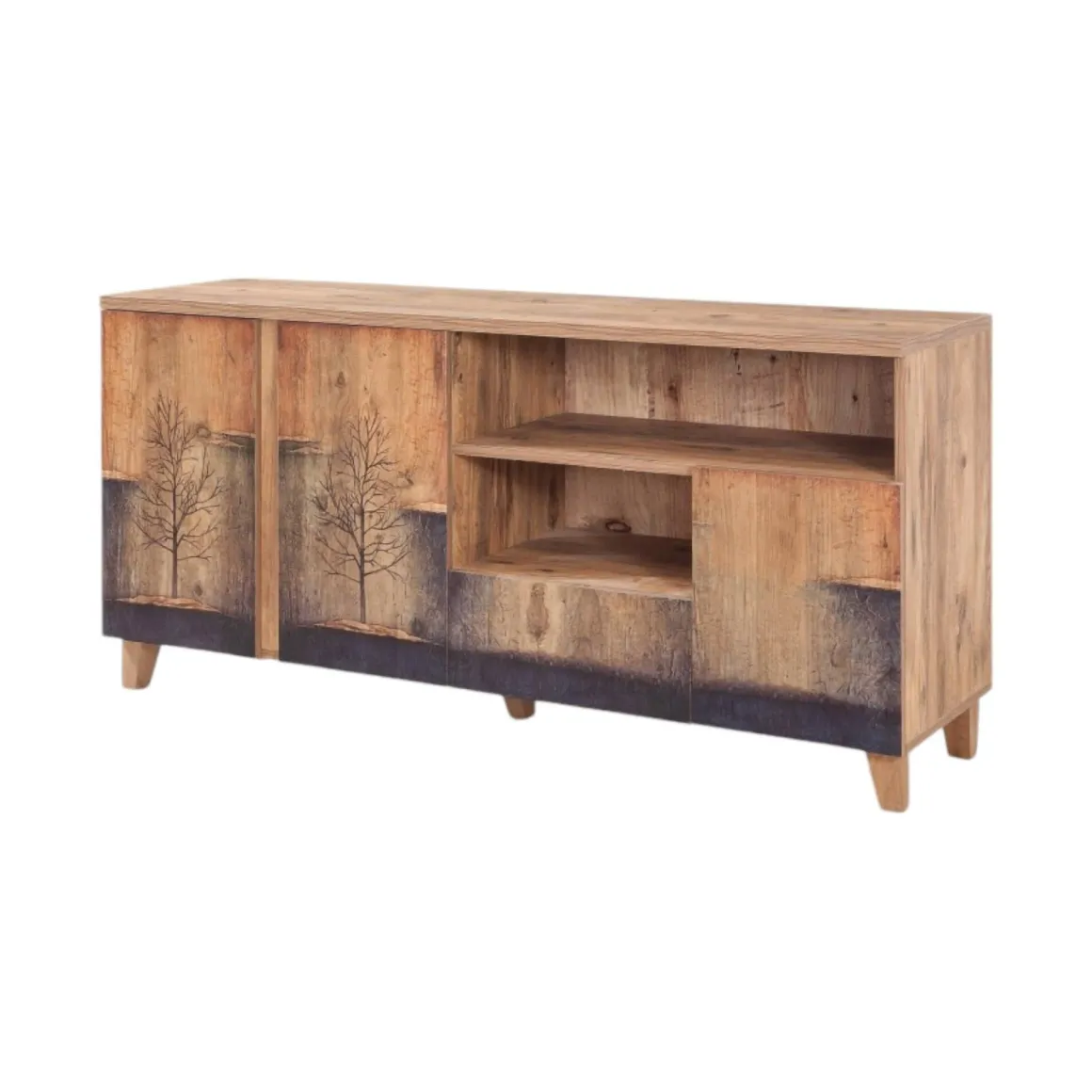 Mobile TV quercia 160x45x76h cm 3 ante e 1 cassetto - Bucarest