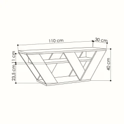 Mobile TV quercia 110x30x40h cm in legno - Amazzonite