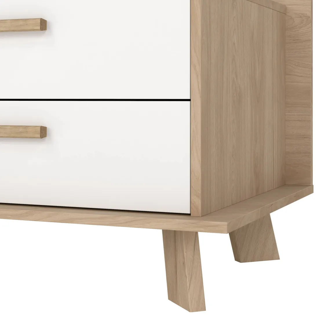 Mobile TV rovere e bianco 181x51x61h cm 2 ante e 1 cassetto - Agathis