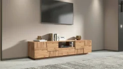 Mobile TV rovere 220x44x46h cm 4 ante e 1 cassetto - Maestrale
