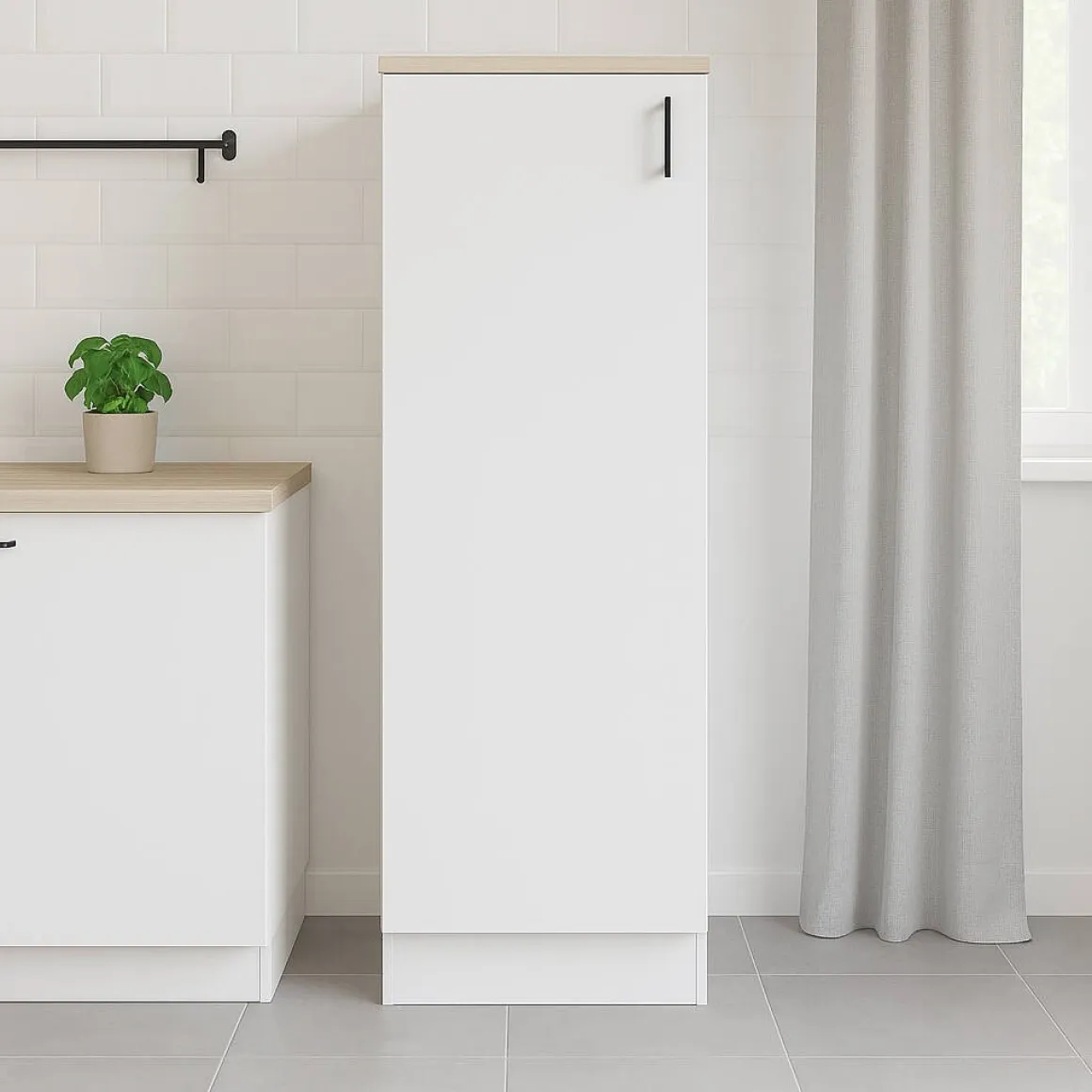 Mobile verticale 60x148h cm bianco e rovere - Aveny