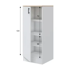 Mobile verticale 60x148h cm bianco e rovere - Aveny