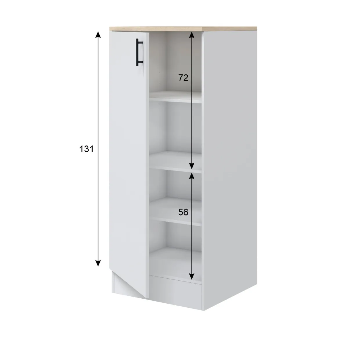 Mobile verticale 60x148h cm bianco e rovere - Aveny
