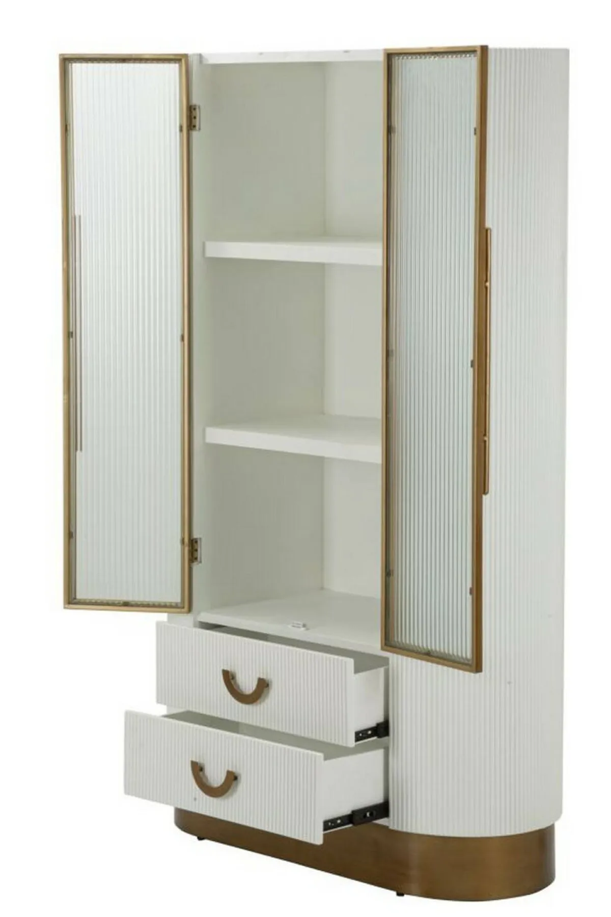 Vetrine > Dmora Mobile vetrina 2 ante 85x40x160h cm bianco e marrone - Sable Marrone, Bianco