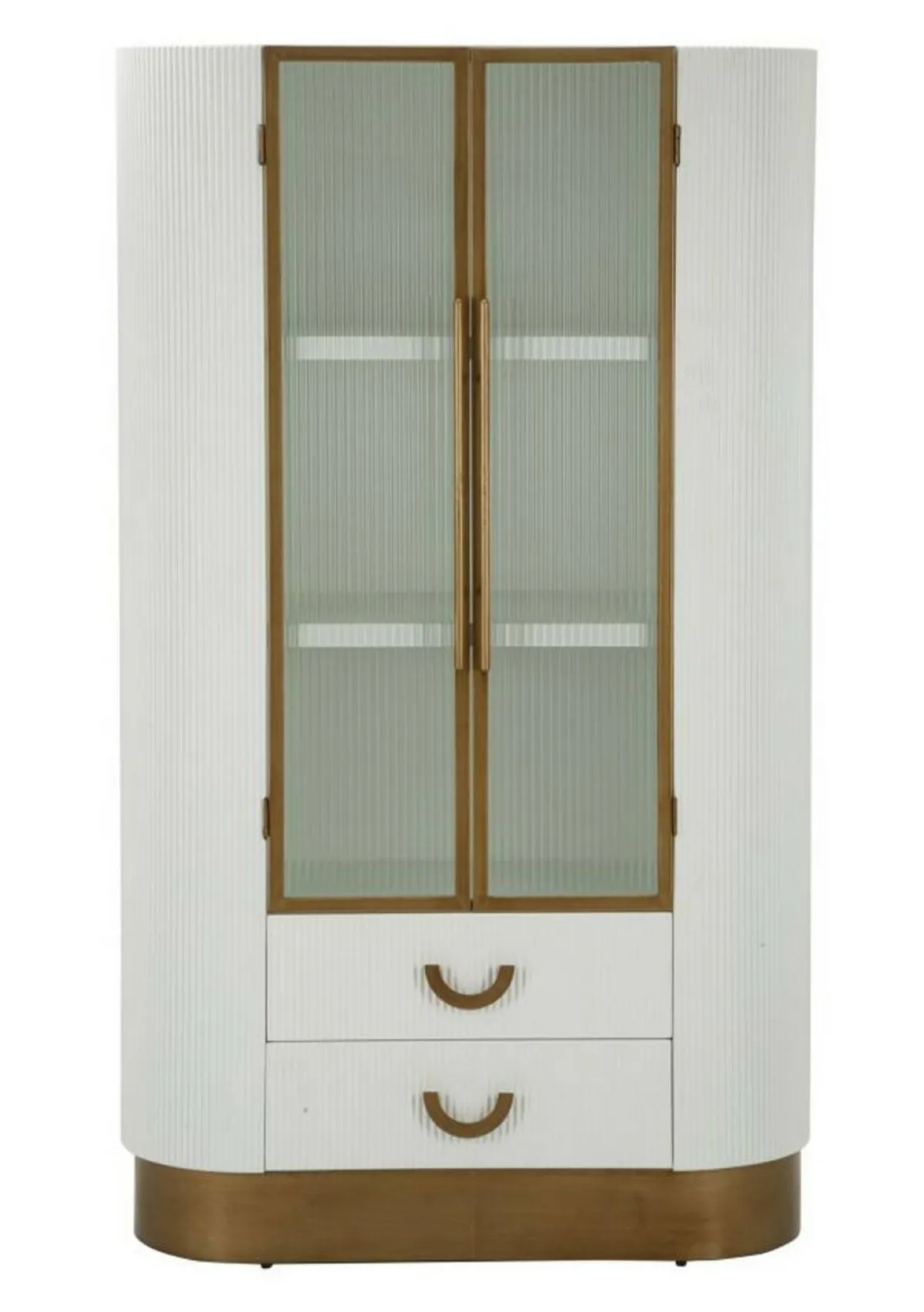 Vetrine > Dmora Mobile vetrina 2 ante 85x40x160h cm bianco e marrone - Sable Marrone, Bianco