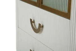 Vetrine > Dmora Mobile vetrina 2 ante 85x40x160h cm bianco e marrone - Sable Marrone, Bianco