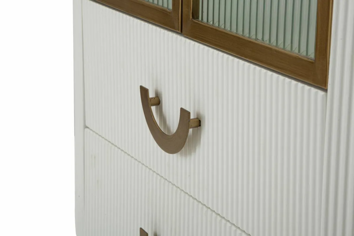 Vetrine > Dmora Mobile vetrina 2 ante 85x40x160h cm bianco e marrone - Sable Marrone, Bianco