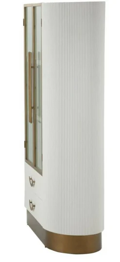 Vetrine > Dmora Mobile vetrina 2 ante 85x40x160h cm bianco e marrone - Sable Marrone, Bianco