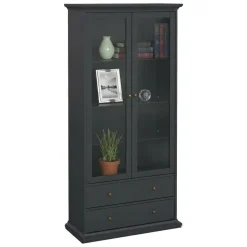 Vetrine > Dmora Mobile vetrina cucina classico 2 ante 96x41x200h cm - Honore Grigio
