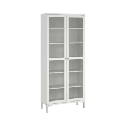 Vetrine > Dmora Mobile vetrina luminoso 2 ante 88x36x202h cm - Wutip Bianco