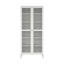 Vetrine > Dmora Mobile vetrina luminoso 2 ante 88x36x202h cm - Wutip Bianco