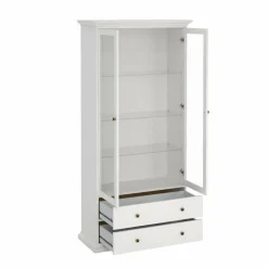 Mobile vetrina vintage 2 ante 96x41x200h cm bianco - Honore