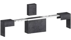 Panca allungabile ardesia 290x25x45h cm - Quedan