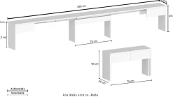 Panca allungabile cemento 290x25x45h cm - Quedan