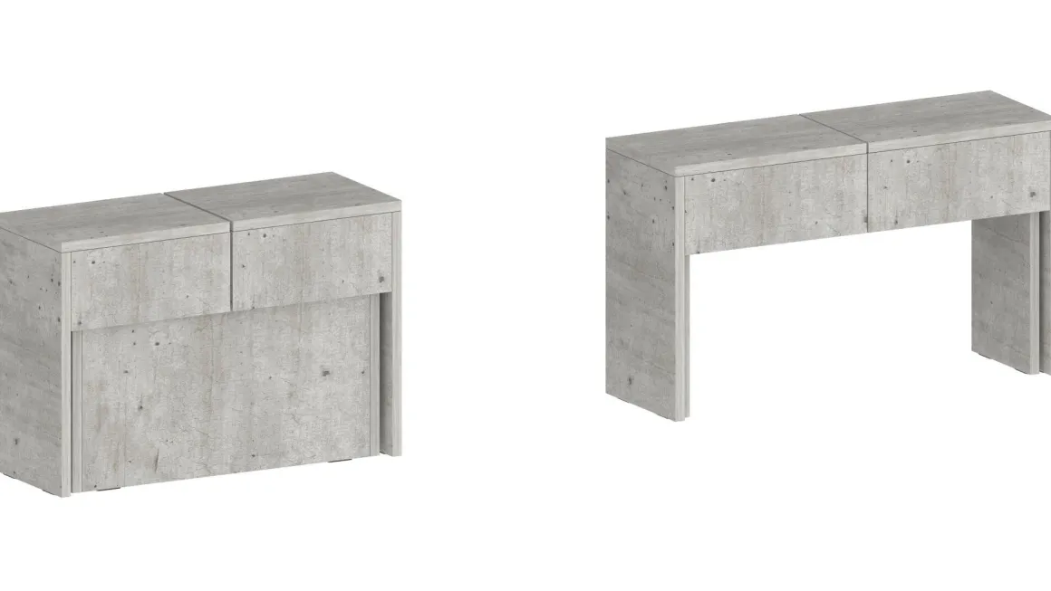 Panca allungabile cemento 290x25x45h cm - Quedan