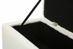 Panche > Dmora Panca contenitore rivestita bianca e oro 112x42x50h cm - Aiano Oro, Bianco