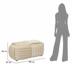 Panca design crema 90x45x45h cm - Calcea
