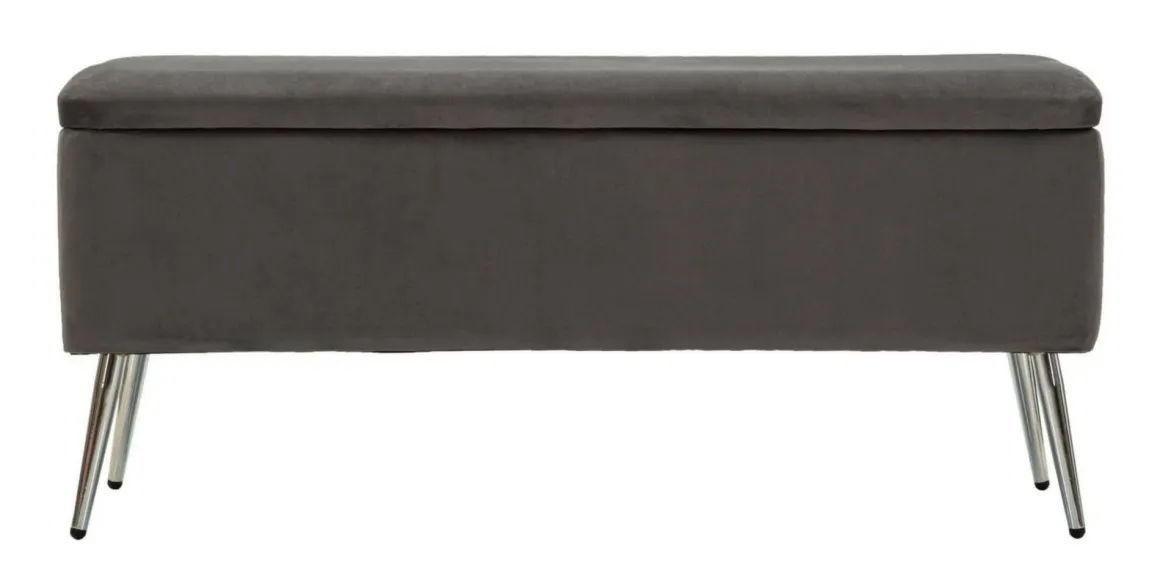 Panca elegante grigia e argento 112x42x50h cm - Aiano