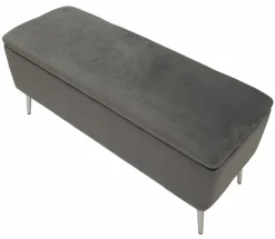 Panca elegante grigia e argento 112x42x50h cm - Aiano