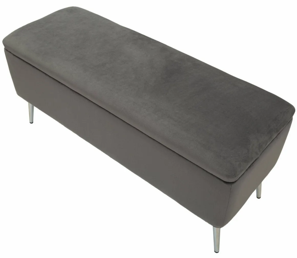 Panca elegante grigia e argento 112x42x50h cm - Aiano